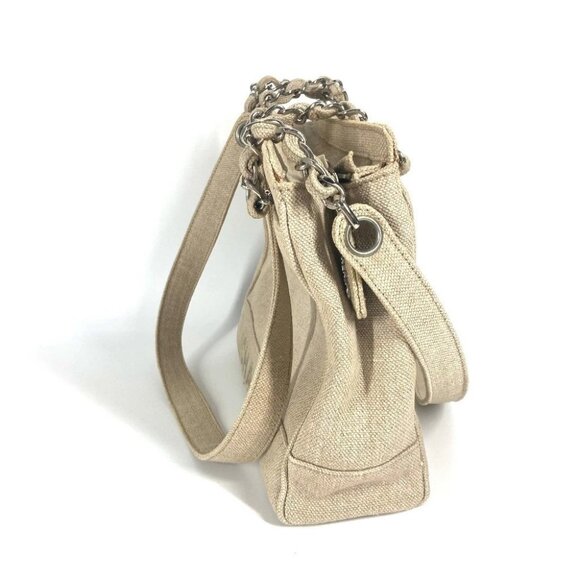 CHANEL vintage CC CC Mark Chain Bag Shoulder Tote Bag Shoulder Bag Canvas Beige - Picture 11 of 14
